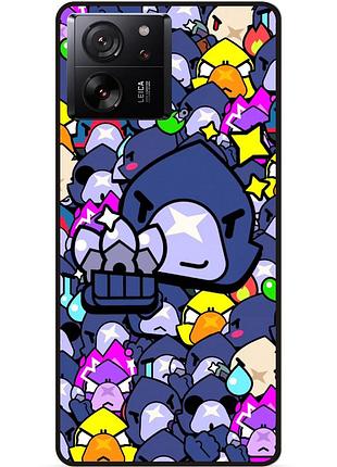Силіконовий чохол бампер для xiaomi 13t pro стікери бравл ворон brawl