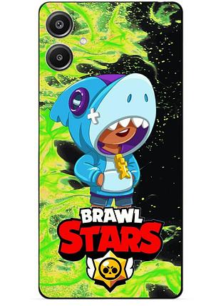 Силіконовий бампер чохол для samsung a05 з героєм бравл леон акула brawl
