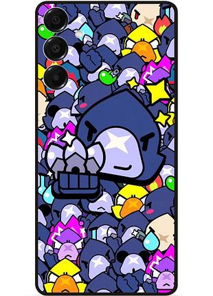 Силиконовый бампер чехол для samsung a05s стикеры бравл ворон brawl