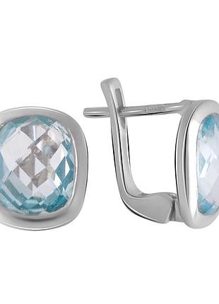 Срібні сережки komilfo з натуральним топазом 6.467ct (2049494)