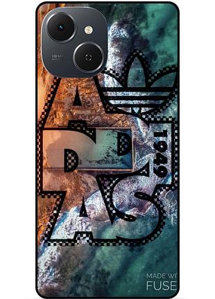 Силиконовый чехол бампер для tecno spark 40c с рисунком адідас 4