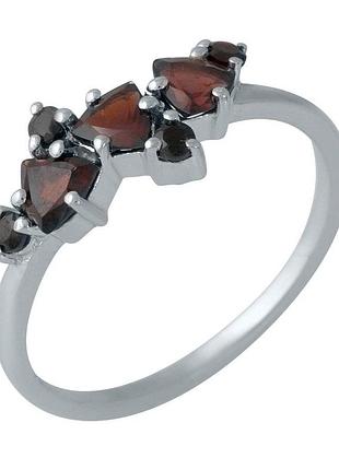 Срібне кільце komilfo з натуральним гранатом 1.013ct, вага виробу 2,02 г (1987544) 17.5 розмір 1.94, 17"