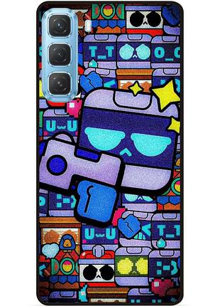 Силіконовий чохол бампер для infinix hot 60 pro plus (x6886) стікери 8-бит бравл 8-bit brawl