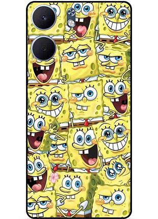 Силиконовый чехол бампер для oppo a5x с рисунком губка боб sponge bob