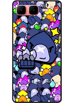 Силіконовий чохол бампер для infinix smart 10 plus стікери бравл ворон brawl
