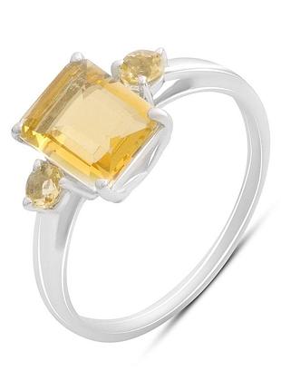 Срібне кільце komilfo з цитрином nano 2.276ct, вага виробу 2,26 г (2190080) 18 розмір