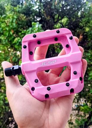 Педалі jcsp nylon 2 підшипники 16 шипів нейлонові рожеві