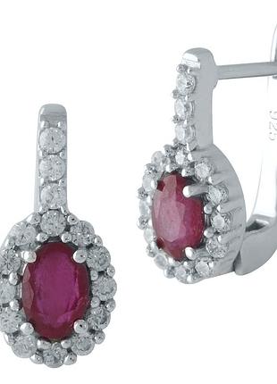 Срібні сережки komilfo з натуральним рубіном 2.308ct (1961346)