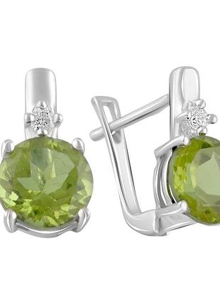 Срібні сережки komilfo зі султаніт султанітом 3.728ct (2093053)