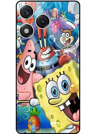 Силиконовый бампер чехол для huawei honor 400 lite с рисунком губка боб sponge bob
