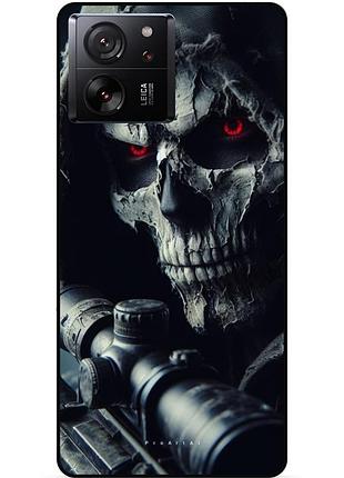 Чохол силіконовий бампер для xiaomi 13t pro з малюнком череп скелет