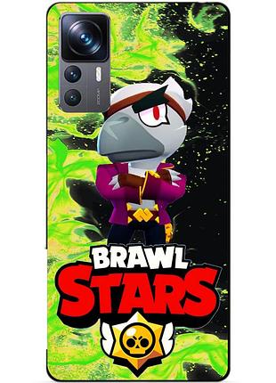 Силіконовий бампер чохол для xiaomi 12t pro з героєм бравл білий ворон brawl