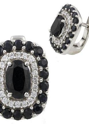 Срібні сережки komilfo з натуральним сапфіром 4.79ct (0468945)
