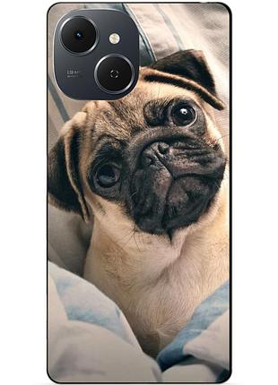 Силиконовый чехол бампер для tecno spark 40c с рисунком фото мопс