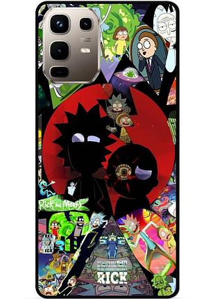Силиконовый чехол бампер для infinix note 50 (x6858) с рисунком rick and morty рик и морти