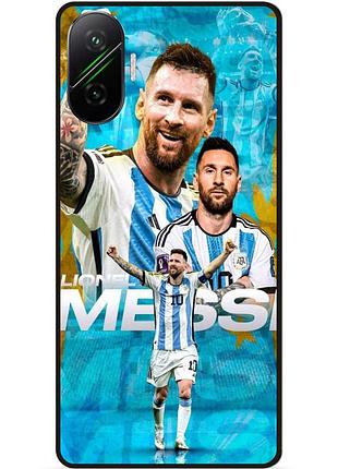 Силиконовый бампер чехол для xiaomi poco f7 с рисунком messi месси