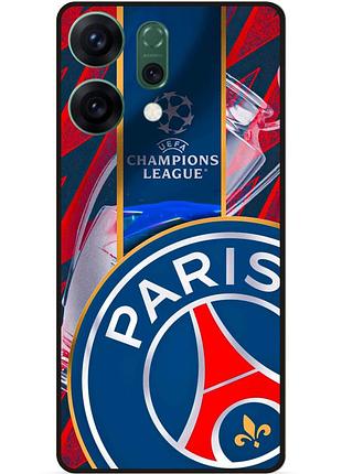 Силіконовий чохол бампер для oppo reno 14 з малюнком псж psg