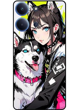 Чехол силиконовый бампер для xiaomi poco c85 с рисунком хаски аниме