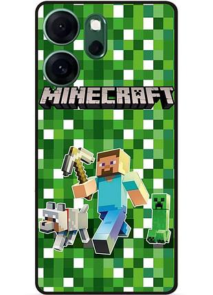 Силіконовий чохол бампер для oppo reno 14fs стів minecraft кріпер майнкрафт