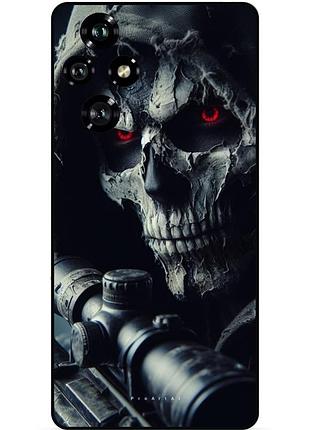 Чехол силиконовый бампер для huawei honor 200 с рисунком скелет череп