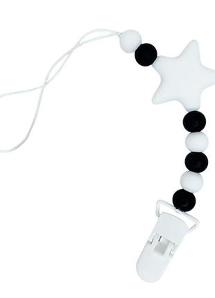 Цепочка для пустышки "звезда" mgz-0512(white) силиконовая
