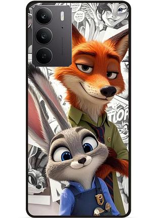 Силиконовый чехол бампер для realme c71 / c75 с рисунком зверополис zootopia