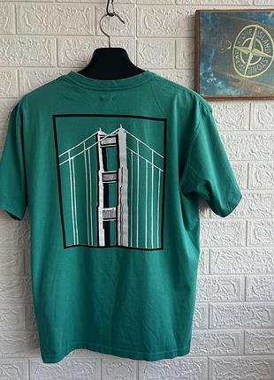 Футболка чоловіча levi’s x thrasher bright ocean з великим лого колаборація skateboarding скейт оверсайз рл