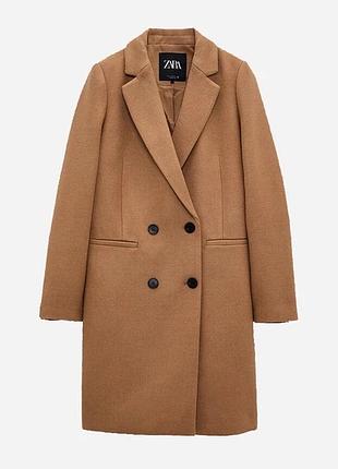 Классическое бежевое пальто zara