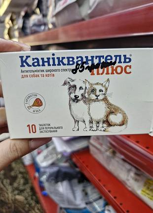 Препарат каниквантель плюс (caniquantel plus), используемый в качестве антигельминтика широкого спектра действия для собак и котов.