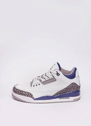 Чоловічі білі кросівки nike air jordan 3 white cement х джордан 44