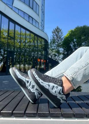Чорні кросівки найк ейр форс унісекс nike air force low skeleton qs black 43