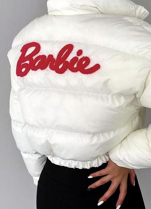 Жіноча пуховик barbie, укорочена модель з боковими кишенями s