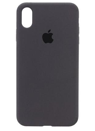 Чехол fiji silicone case для apple iphone xs бампер накладка full soft carbon grey