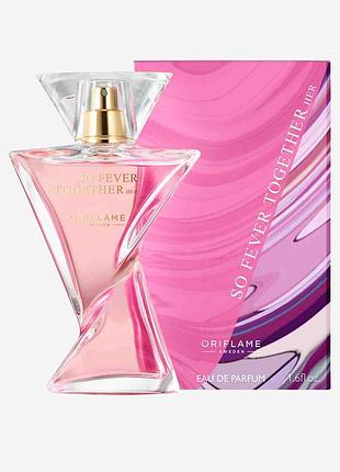 Парфумерна вода жіноча so fever together her oriflame [соу фіве тугезе хе] орифлейм, спокусливий квітковий східний пудровий аромат, 50 мл