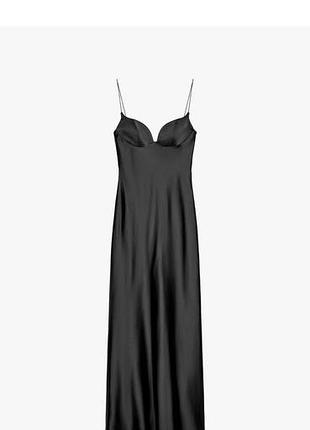 Чорне плаття  сатинове zara, розмір s