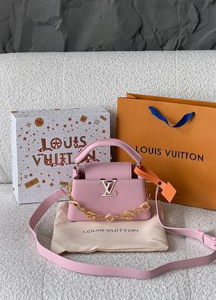 Сумка louis vuitton capucines east-west mini premium розовый