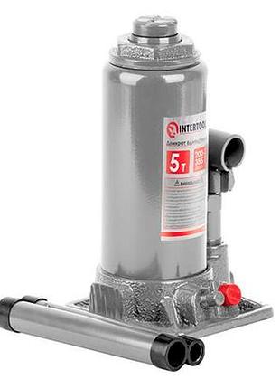 Домкрат гидравлический intertool 5 т х 355 мм одноштоковый (в кейсе) (gt0053)
