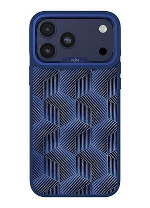 Чохол kajsa splendid collection 3d cube pattern with magsafe для iphone 17 pro max blue plus o-ring