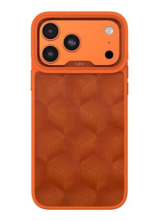 Чохол kajsa splendid collection 3d cube pattern with magsafe для iphone 17 pro orange plus o-ring