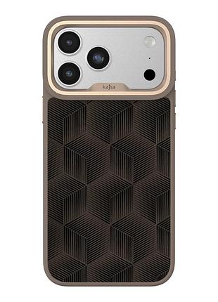Чохол kajsa splendid collection 3d cube pattern with magsafe для iphone 17 pro desert gold o-ring