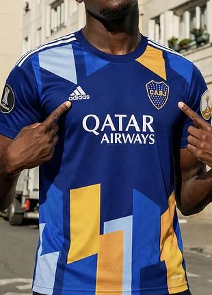 😎 футбольная футболка boca juniors adidas home jersey kit
