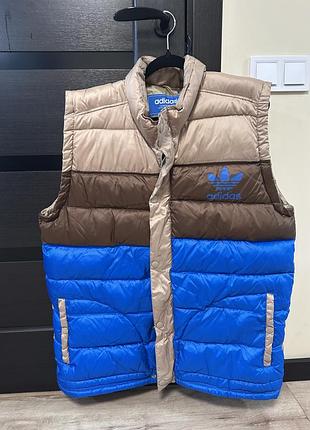 Жилетка adidas originals 2xl пухова чоловіча беж блакитна  оригінал