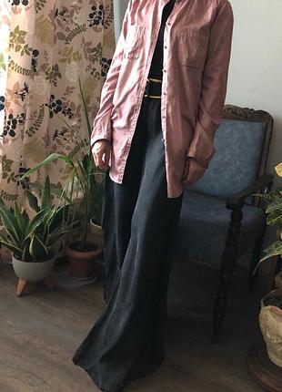 Шовковиста подовжена блуза marc o'polo garment dyed, преміум сорочка кольору попіл троянди