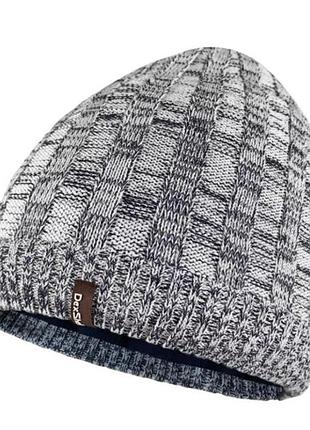 Шапка dexshell heathered rib knit beanie, сіра, водостійка, з утепленням, універсальний розмір