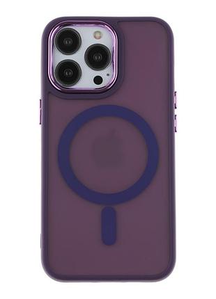 Чохол pc color chrome з magsafe для iphone 13 pro max dark purple