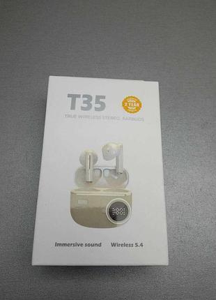 Наушники bluetooth-гарнитура б/у навушники вставні бездротові з дисплеєм t35 арт.110451