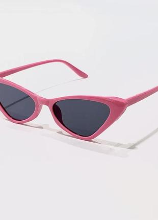 Очки кошачий глаз cat eye женские солнцезащитные стильный аксессуар для девичника, свадьбы, вечеринок и фотосессий розовые