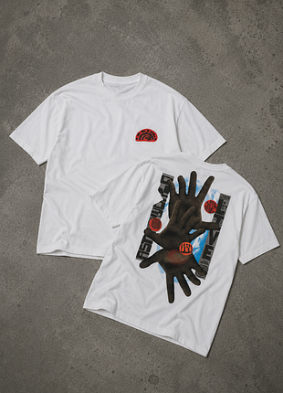 Футболка cactus jack by travis scott three hands tee в белом цвете, xs-xxl