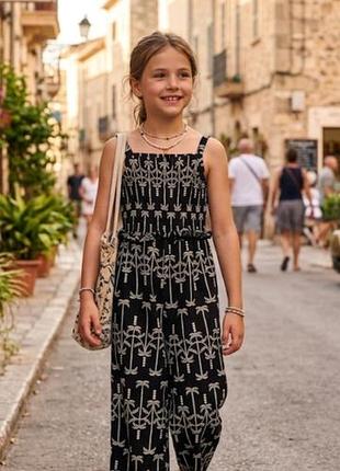 Комбинезон ромпер на девочку с пальмами в составе лен primark 7-8 лет