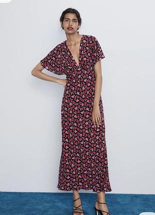 Міді сукня з натуральної тканини zara🌿